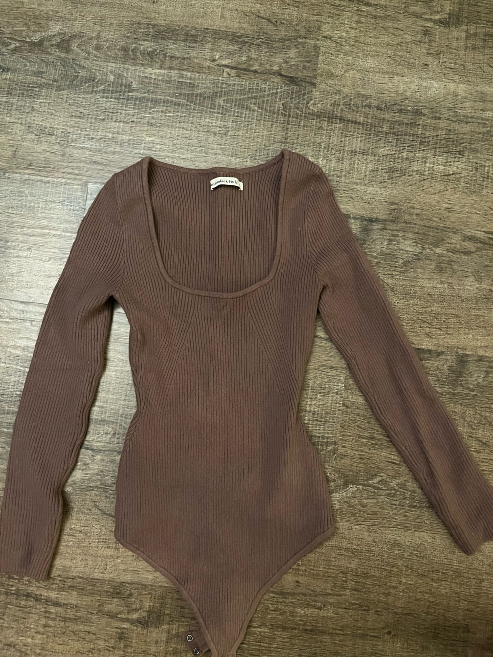 Abercrombie & Fitch Ribbed Scoop Neck Sweater - Chocolate Brown